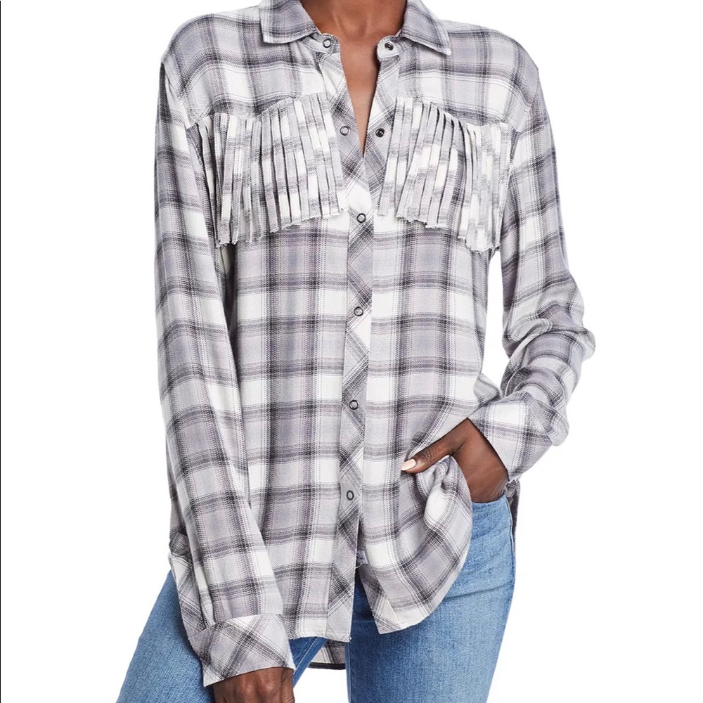 Comfy plaid fringe shirt by Rails!